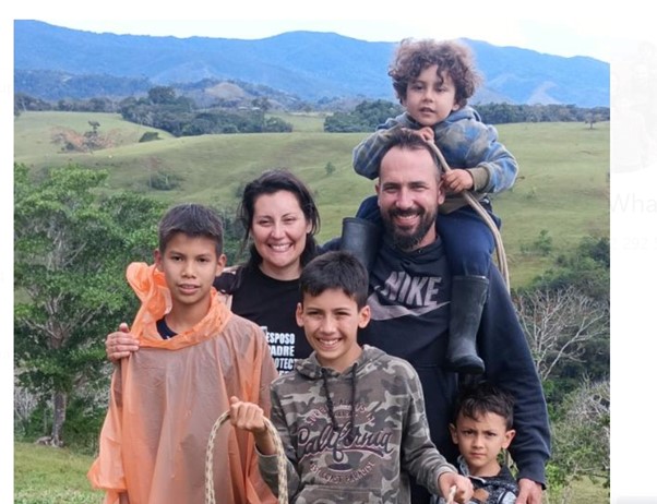 Davide and Diana with their family in Peru